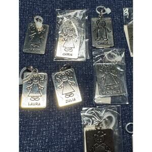 Vintage Ganz Assorted Kids Name Tags Charms/Pendants 28 total